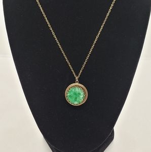 Antique etched glass pendant